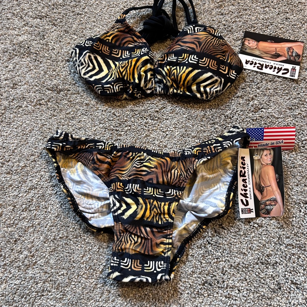 NWT Chica Rica Animal Print Bikini
